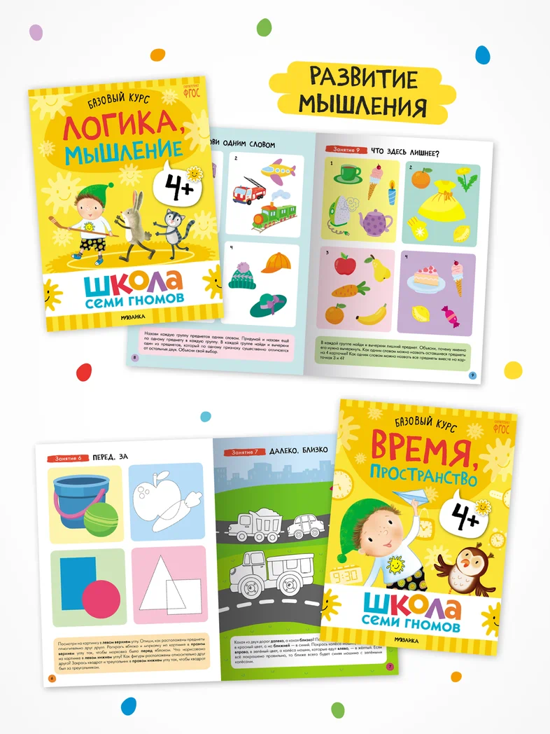 Превью Годовой базовый курс. Комплект 4+ (Школа Семи Гномов. Базовый курс), 12 книг + развивающие материалы 4